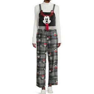 Disney Mickey Mouse Velour Jumpsuit Women’s Size Large Christmas Holiday Party